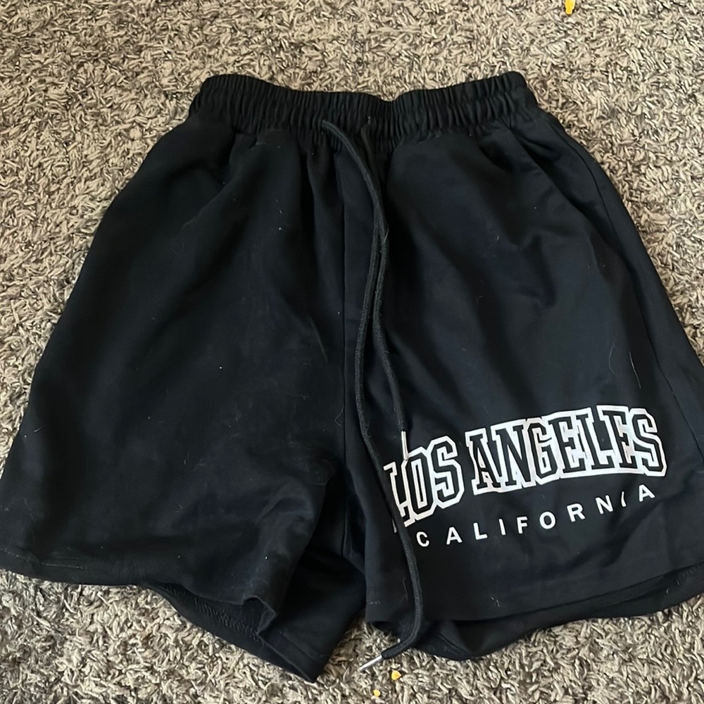 black sweatshorts